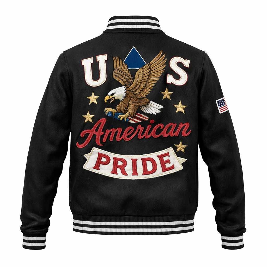 LIMITED EDITION - NEW CUSTOMIZED | EAGLE PATRIOTIC CLASSIC USA FLAG VARSITY JACKET